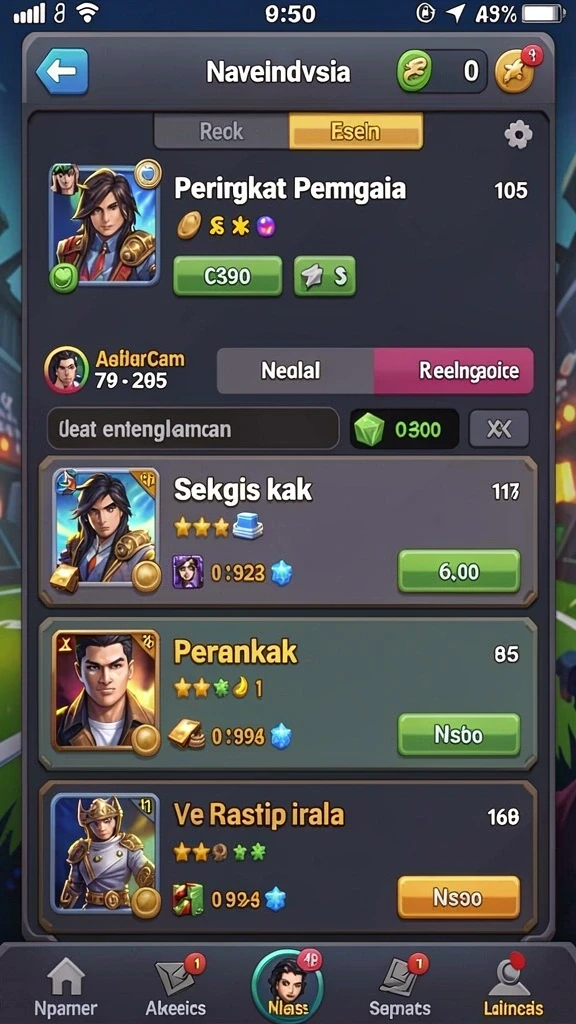 Karakter yang menarik dan penuh warna.