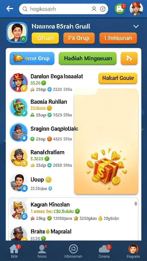 Screenshot menampilkan antarmuka permainan yang interaktif.