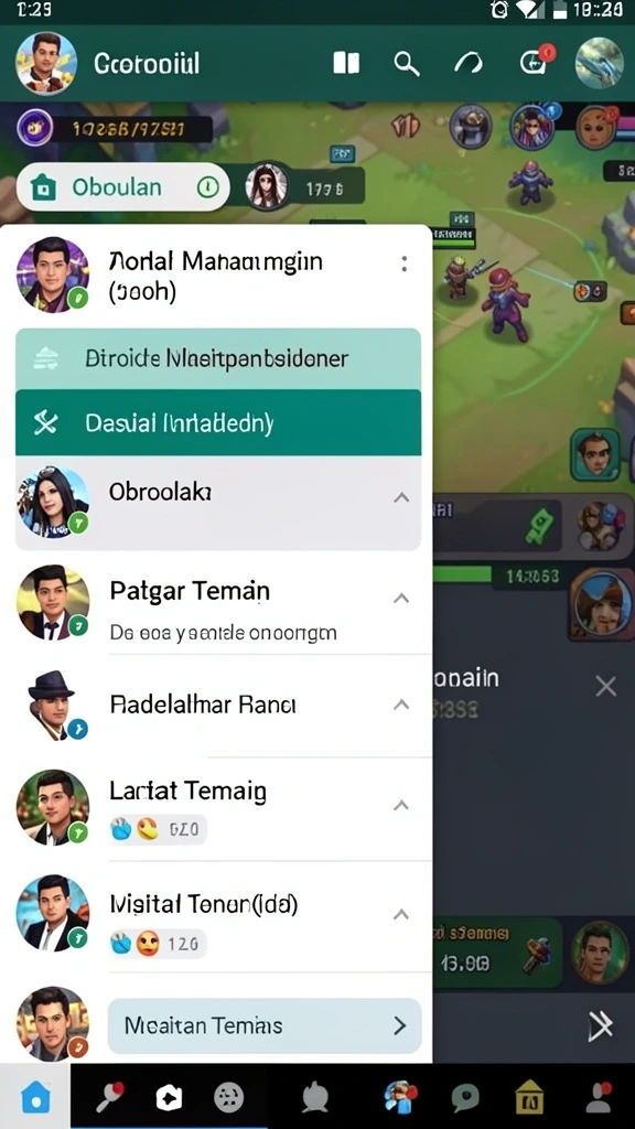 Menunjukkan karakter yang dapat dikustomisasi.