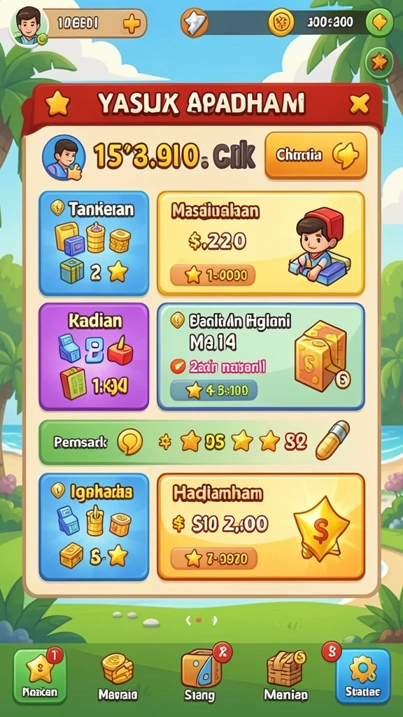 Tampilan menu utama FOMOTOTO yang menarik dan intuitif.