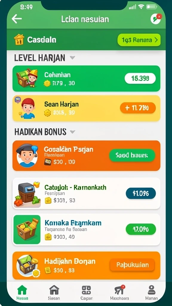 Tampilan karakter yang menarik dan penuh warna.