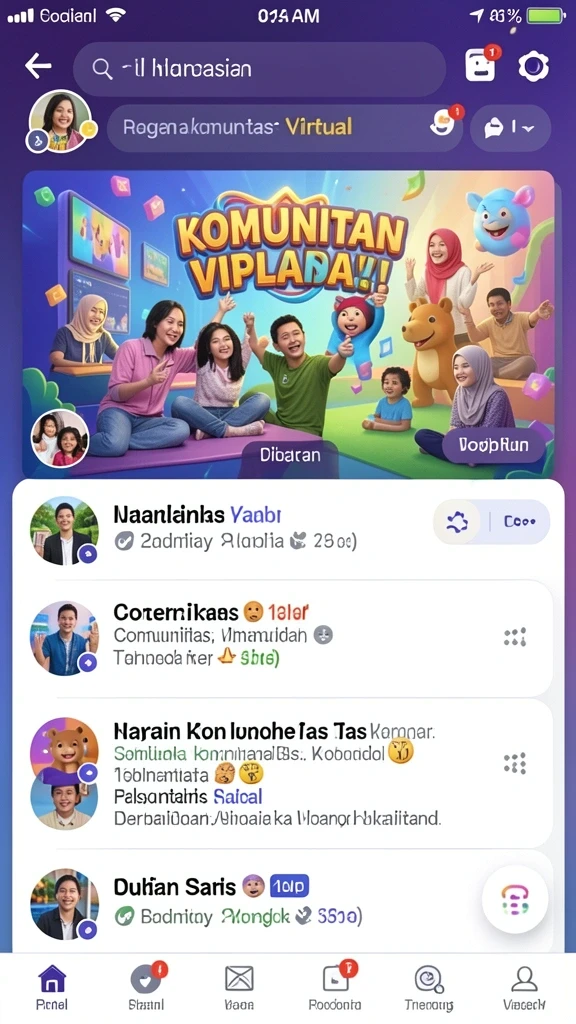 Fitur komunitas yang memfasilitasi interaksi antar pemain.