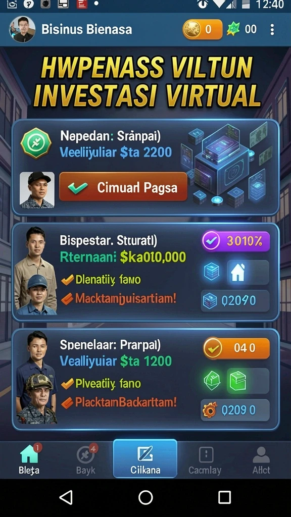 Menu permainan yang mudah dinavigasi.