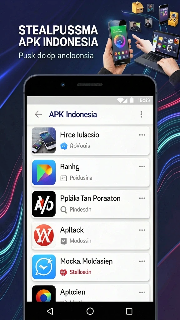 Tampilan utama dengan karakter unik dan menarik.