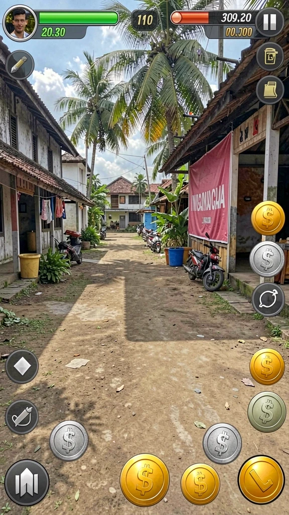 Gambar menampilkan karakter utama dalam aksi petualangan.