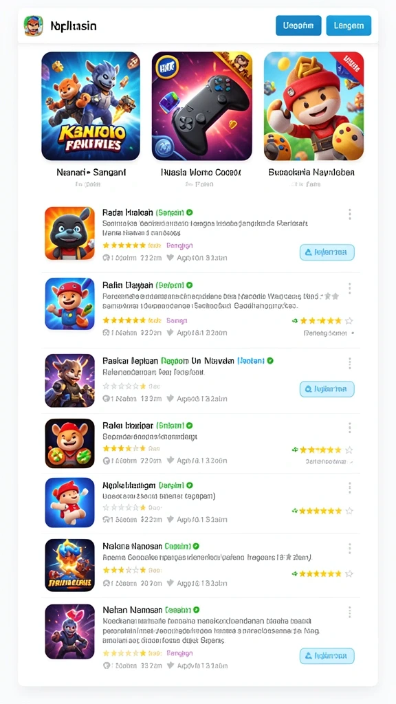 Diverse options for various online games available.