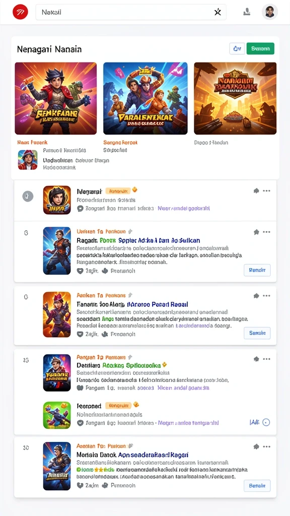 Berbagai jenis permainan untuk dipilih.
